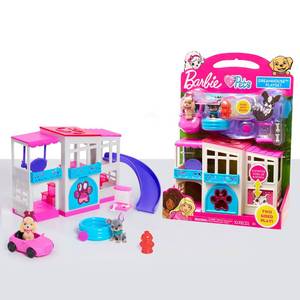 lot 2253 image: Barbie Pet Dreamhouse 2-Sided Playset, 10-pieces Include Pets and Accessories, Kids Toys for Ages 3 Up by Just Play