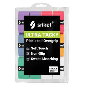 lot 2255 image: Srikel Pickleball Paddle Overgrip �� Ultra Tacky, Absorbent & Non-Slip Pickleball Grip Tape, Soft-Touch and Durable Overgrips for Pickleball Paddles, Bright �� 12 Pack