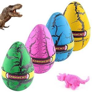 lot 2279 image: YKLWORLD Hatching Growing Dinosaur Toys, Magic 4 Pack Large Size Grow Dinosaurs Egg That Hatch in Water Easter Dino Eggs Party Favor Gifts for Kids