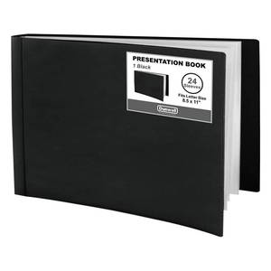 lot 2296 image: Dunwell 8.5x11 Portfolio Binder (Horizontal), Plastic Presentation Book, 24 Pockets Displays 48 Pages of Letter Size Documents, Certificates, Keepsakes, Art Portfolio Folder, Acid-Free Poly