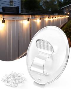 lot 2320 image: Hooks for Outdoor Rope Light Clips 20Pcs Outdoors String Lights Clip - Heavy Duty Hanging Clear Light Clip with Waterproof Adhesive for Patio Hold Fence Hangers and Christmas Lighting Strips Hook