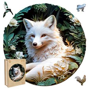 lot 2321 image: Wooden Puzzle for Adults-Unique Shape Fox Wooden Jigsaw Puzzle, Wood Puzzles,Challenge Puzzle for Adults 11.4x11.4 in 200pcs