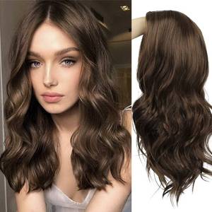 lot 2341 image: Beweig Long Curly Wavy Brown Wig for Women Middle Part Hair Replacement Wigs Synthetic Heat Resistant Fibers for Daily Use,20