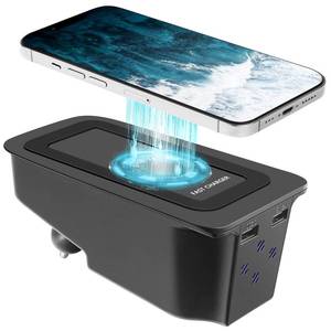 lot 2342 image: smnuxwm Wireless Car Charger for Volvo XC90 XC60 V90 V60 S90 S60 Accessories, Car Wireless Charging Pad with QC 3.0 USB Port (Without Light)