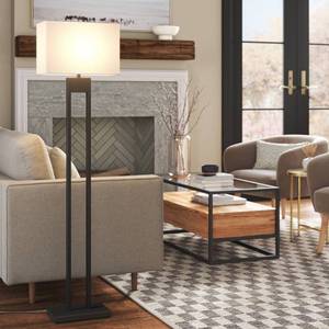 lot 3505 image: 62x8 Weston Window Pane Floor Lamp Black - Threshold�� Modern Standing Light for Living Room