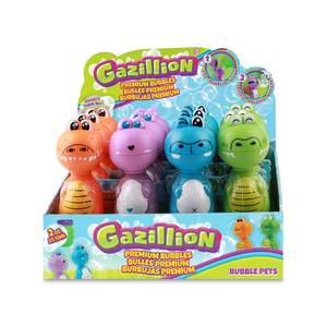 lot 3531 image: Gazillion Bubbles Bubble Pets Party Pack - Fun Kids Bubbles With 4 Colors, Refillable Bottle Solution, Ages 3