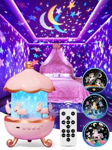 lot 3550 image: Carousel Night Light for Kids, 15 Music15 Films315 Colors Star Projector for Kids Night Light Projector,360°Remote1200mah Unicorn Toys for Girls Room Decor, Valentines Gifts for Kids, Girls, Baby