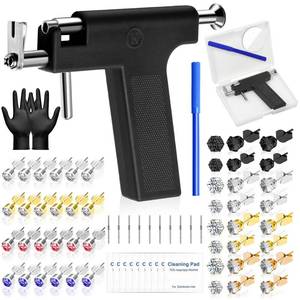 lot 4297 image: Professional Ear Piercing Gun, Reusable Ear Piercing Machine with Colorful Crystal Earrings Set for At Home Salon Earlobe Cartilage Helix Tragus Piercing Tool Kit
