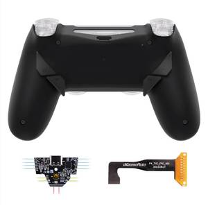 lot 4304 image: eXtremeRate Dawn Type-C Version Remap Kit for PS4 Slim Pro Controller JDM-040050055 with 6 Customizable Mapping Profiles, Black Redesigned Back Shell and 4 Back Buttons - Without Controller