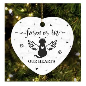 lot 4323 image: Hyturtle Dog Memorial Heart Ornament - Ceramic Pet Loss Keepsake with Angel Wings - Forever in Our Hearts Remembrance Christmas Ornament for Dog Lovers - 3 Inch Ceramic Hanging Gift Memorial 8
