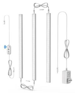 lot 4325 image: ASOKO Motion Sensor Dimmable Led Under Cabinet Lighting Plug in - 3 Pcs 12 inches Linkable Counter Light Bars, Led Closet Light Daylight White 4500K