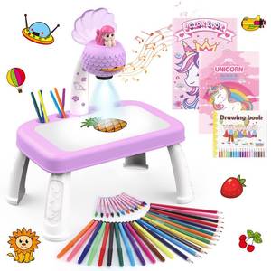 lot 5281 image: Hoarosall Drawing Projector for Kids, Drawing Board Pad, Color Pens, Pencils, Crayons, Scrapbook etc,Tracing Projector, Ideal Toy for 3 Year Old Girls (Mermaid Kit)