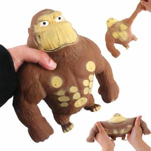lot 5283 image: YJHWLF Stretchy Glue-Sand Filled Rubber Gorilla, Latex Gorilla Soft Decompression Doll Toy,Squishy Monkey Toy, Animal High-Elastic Stretchable, Decompression Toy for Adults and Children (Gorilla-S)