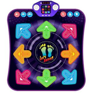 lot 5292 image: Dance Mat Toys for 3-12 Year Old Girls Boys, Dance Pad with Light Up 8-Buttons & Bluetooth, Music Dance Game with 7 Game Modes, Christmas Birthday Gifts for 3 4 5 6 7 8 9 10 Year Old Girls Boys