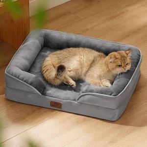 lot 5305 image: Bedsure Orthopedic Dog Beds for Extra Small Dogs- Washable Dog Cat Bed Waterproof, Comfort Pet Couch Sofa with Washable Removable Cover, Pets Bed with Nonskid Bottom, Grey, 20