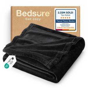 lot 5308 image: Bedsure GentleSoft Twin XL Fleece Blanket Dorm Bedding - Lightweight Soft Cozy Blankets for Bed, Sofa, Couch, Travel, Camping, Black, 66x90
