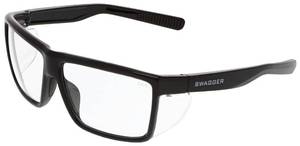 lot 6354 image: MCR Safety SR210 Swagger SR2 Series Safety Glasses with Thermo Plastic Rubber Nose Pads and Detachable Side Shields, Black Frame, Clear Lens