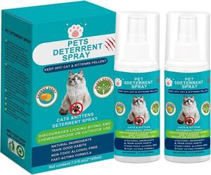 lot 6384 image: hply tea Cat Deterrent Spray for Indoor & Outdoor Use, Anti-Scratch Training Aid with Natural Ingredients, (Blue M)