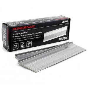 lot 6388 image: Powernail L20016 16 Gauge 2 Inch Length L-Cleat Nails for Hardwood Flooring (Box of 1000)