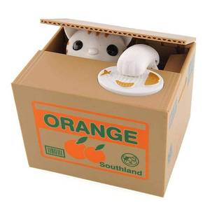 lot 6395 image: Piggy Bank Steal Coin Box Electronic Money Bank Cute Money Saving Box with Smart Voice Prompt, Great Gift for Boys Girls Kids in Birthday New Year Christmas (Cute Kitty)
