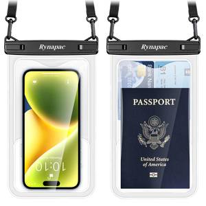 lot 6412 image: Up to 8.5 Waterproof Phone Pouch Bag - 2 Pack IPX8 Waterproof Phone Case for iPhone 17 16 15 14 Pro Max Galaxy S25 S24 Ultra, Touchscreen & Underwater Photography, Beach Cruise Travel Essentials