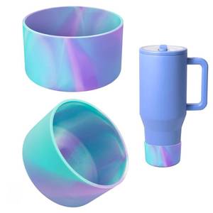 lot 6413 image: Airboat 2PCS Protective Silicone Boot Bumper for Hydrojug Traveler 40 OZ Tumbler, Water Bottle Bottom Sleeve Cover Accessories for Hydrojug Mug Cup(Camouflage Blue)