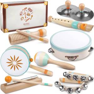 lot 11151 image: Baby Musical Instruments - Montessori Musical Toys for Toddlers 1-3, Wooden Percussion Instruments Set, Kids Preschool Educational Music Learning Toys, Birthday Gifts for Boys Girls (Neutral)