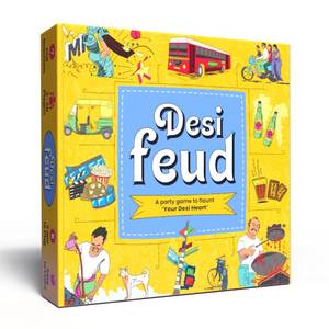 lot 11153 image: Desi Feud Board Game  Ultimate Survey Gameshow  Fun for Friends & Family  Great for House Party, Gifting & Road Trips  Easy to Play
