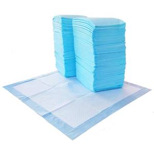 lot 11568 image: Amazon Basics Scented Dog and Puppy Pee Pads, 5-Layer Leak-Proof Super Absorbent, Quick-Dry Surface, Potty Training, Regular (22x22), 100 Count, Blue & White