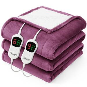 lot 11569 image: Homemate Electric Heated Blanket Queen - 84x90 Heating Bed Blankets Throw with 10 Heating Levels 8 Hours Auto Off Fast Heating Over-Heated Protection Ultra Soft Warm Flannel ETL Certified Purple