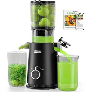 lot 11589 image: ECOSELF Cold Press Juicer - Wide Mouth Feed Chute with Self Feeding & Hands-Free Design - Juice Extractor Machine for Fruits and Leafy Greens - Juicer Machines High Juice Yield & Easy to Clean