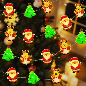 lot 12081 image: Aogist Christmas String Lights, 16ft 50 LED Battery Powered Reindeer Santa Claus Christmas Tree Decoration Lights for Indoor Outdoot Party Festival Christmas Decorative (1 Pack)