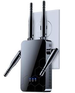lot 12083 image: WiFi Extender Internet Booster, Long Range Repeater Wireless Routers Amplifier, 1 Tap Setup, Mesh Wi-Fi 80% Faster  Broader Than Ever, Support More Network Devices at Home