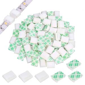 lot 12090 image: PETKNOWS 80 PCS Light Strip Mounting Clips White Self Adhesive Led Light Fasteners Mounting Holder Cable Clamp Organizer for 10mm Light Strip (10 mm)
