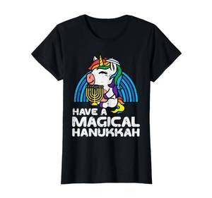 lot 12091 image: Have Magical Hanukkah Unicorn Chanukah Girls Children T-Shirt