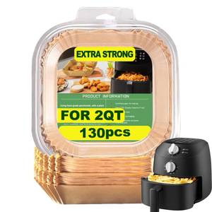 lot 12093 image: Small Air Fryer Liners for COMFEE Compact 2.1 Air Fryer, 2 qt Air Fryer Liners for Instant Pot Vortex Mini, Air Fryer Paper Liners Disposable 2 qt Mini Liners for Gourmia Compact Digital