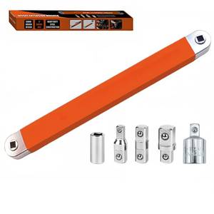 lot 12095 image: RZKNIP Offset Extension Wrench, Zero Degree Ratchet Extension Set Includes 12, 14 & 38 Drive Adapters, Ideal Universal Ratchet Extensions for Tight Spaces (Orange)