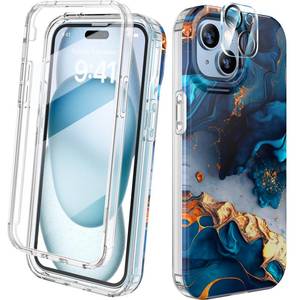 lot 12123 image: Diaclara Designed for iPhone 15 Case, Full Body Rugged Case with Built-in Touch Sensitive Anti-Scratch Screen Protector, with Camera Lens Protector for iPhone 15 6.1 (Water Blue)