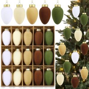 lot 13665 image: Hollowfly 30 Pcs 3.15 Christmas Velvet Balls Bulk C9 Flocked Christmas Tree Ball Ornaments Plastic Shatterproof Xmas Decorative Hanging Home Ornaments for Xmas Tree Party Holiday Decor (Morandi)