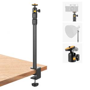 lot 14419 image: Camera Desk Mount Webcam Stand with 360° Ball Head, Adjustable Table Light Stand 14-33, Tabletop C Clamp for DSLR Camera, Ring Light, Live Streaming, Photo Video Studios