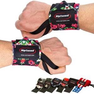 lot 14434 image: Rip Toned Wrist Wraps for Weightlifting �� USPA & USAPL Approved 18 Wrist Straps for Powerlifting �� Adjustable, Durable Gym Wraps with Thumb Loop �� Maximum Support for Men & Women �� Small Floral Stiff