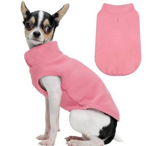 lot 14443 image: FUAMEY Dog Fleece Vest for Small Dogs,Warm Stretchy Dog Sweatshirts Pullover with Leash Hole Dogs Sweater Soft Pet Turtleneck Cozy Pet Vest Lightweight Sleeveless Pink XXS