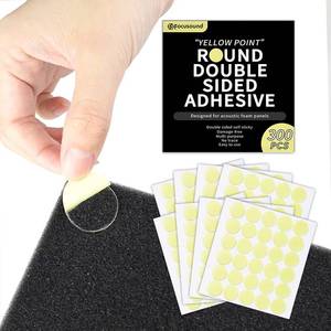 lot 14449 image: Focusound 300 Pack Yellow Point Double-Sided Adhesive Dots for Acoustic Soundproofing Foam Panels