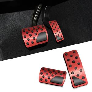 lot 14467 image: Lecctso Car Pedal Covers, Accelerator Gas and Brake Pedal Covers, Premium Aluminum Alloy Non-Slip Gas and Brake Pedals Covers, Universal Car Accessories Fits Automatic Transmission Car Truck SUV (Red)