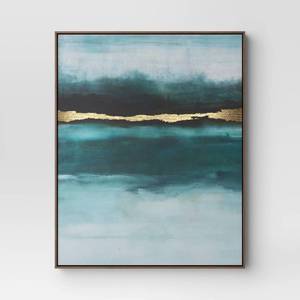 lot 15076 image: 24x30 Jewel Tone Abstract Canvas Framed Art - Threshold��