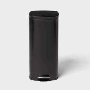 lot 15082 image: 30L Soft Square Step Trash Can Black - Brightroom�� bent side, some paint scratched off