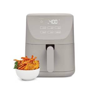 lot 15083 image: CruxGG 6qt Air Fryer Gray 1500W Electric Fryer, Dishwasher-Safe Parts, 2-Year Warranty, 6-Quart Capacity