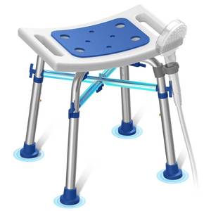 lot 15102 image: Loyoda FSAHSA Eligible Heavy Duty Shower Chair for Inside Shower, 500lb Weight Capacity, Height-Adjustable Shower Bench with Padded Seat, Shower Stool Suitable for Elderly and Disabled