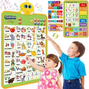 lot 15114 image: Electronic Alphabet Wall Chart, Talking ABC, 123s, Music Poster, Kids Montessori Toys for Toddlers 2-4, Interactive Educational Toddler Toy, Learning Gift for Age 1 2 3 4 5 Year Old Boys Girls - Green