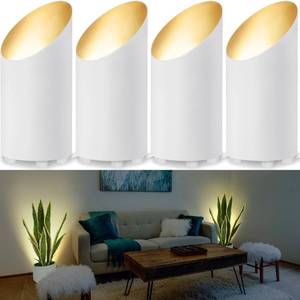 lot 15115 image: SUNVIE 4 Pack Up Lights Indoor Floor Can Light 5W Uplighting Uplights Indoor with 2700K GU10 Bulbs, Uplight for Home Plant Floor Spotlight with 5.9 FT UL Listed Plug Cord &Foot Switch